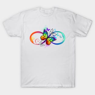 Bright infinity with rainbow butterfly T-Shirt